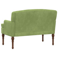 Produktbild för Loveseat med knapprapport Ljusgrön 111 x 65 x 79 cm Sammet
