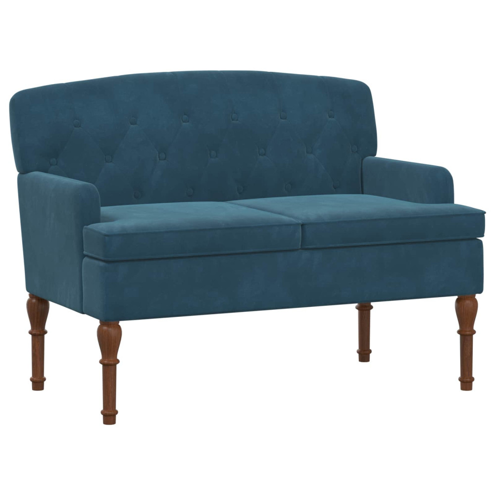 Produktbild för Loveseat med knapprapport Blå 111 x 65 x 79 cm Sammet