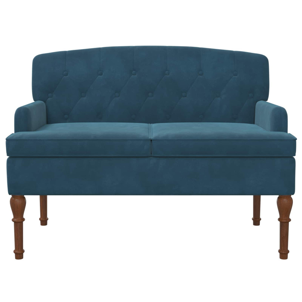 Produktbild för Loveseat med knapprapport Blå 111 x 65 x 79 cm Sammet