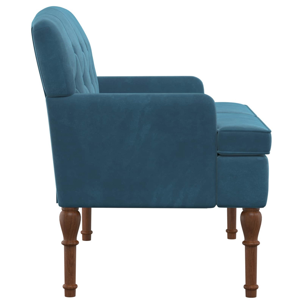 Produktbild för Loveseat med knapprapport Blå 111 x 65 x 79 cm Sammet