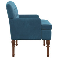 Produktbild för Loveseat med knapprapport Blå 111 x 65 x 79 cm Sammet