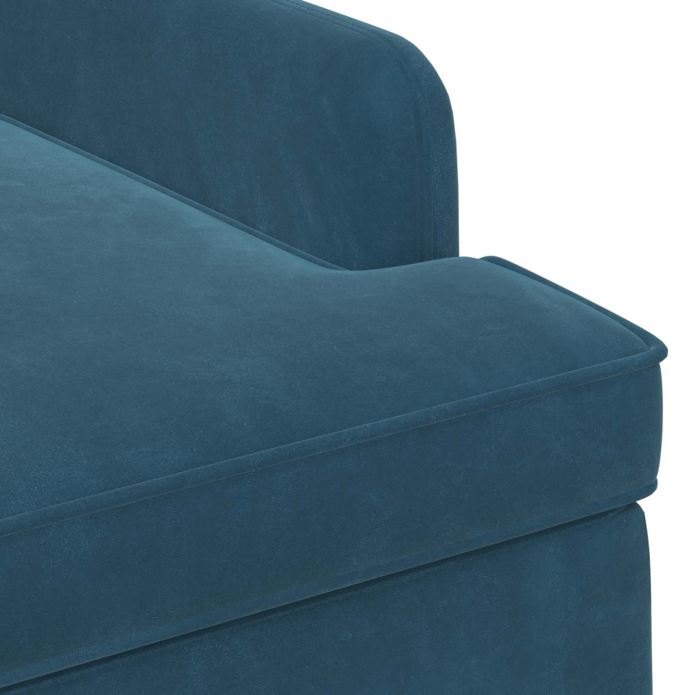 Produktbild för Loveseat med knapprapport Blå 111 x 65 x 79 cm Sammet