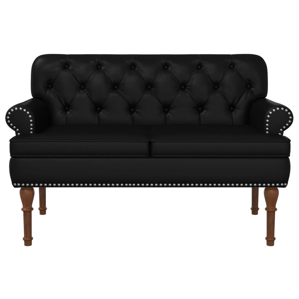 Produktbild för Loveseat med knapprapport Svart 120 x 65 x 77 cm Konstläder