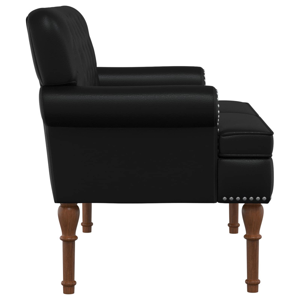 Produktbild för Loveseat med knapprapport Svart 120 x 65 x 77 cm Konstläder
