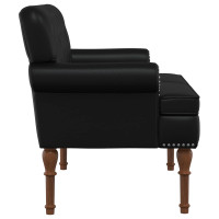 Produktbild för Loveseat med knapprapport Svart 120 x 65 x 77 cm Konstläder