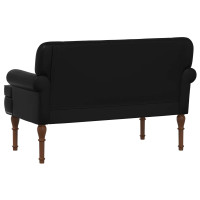 Produktbild för Loveseat med knapprapport Svart 120 x 65 x 77 cm Konstläder