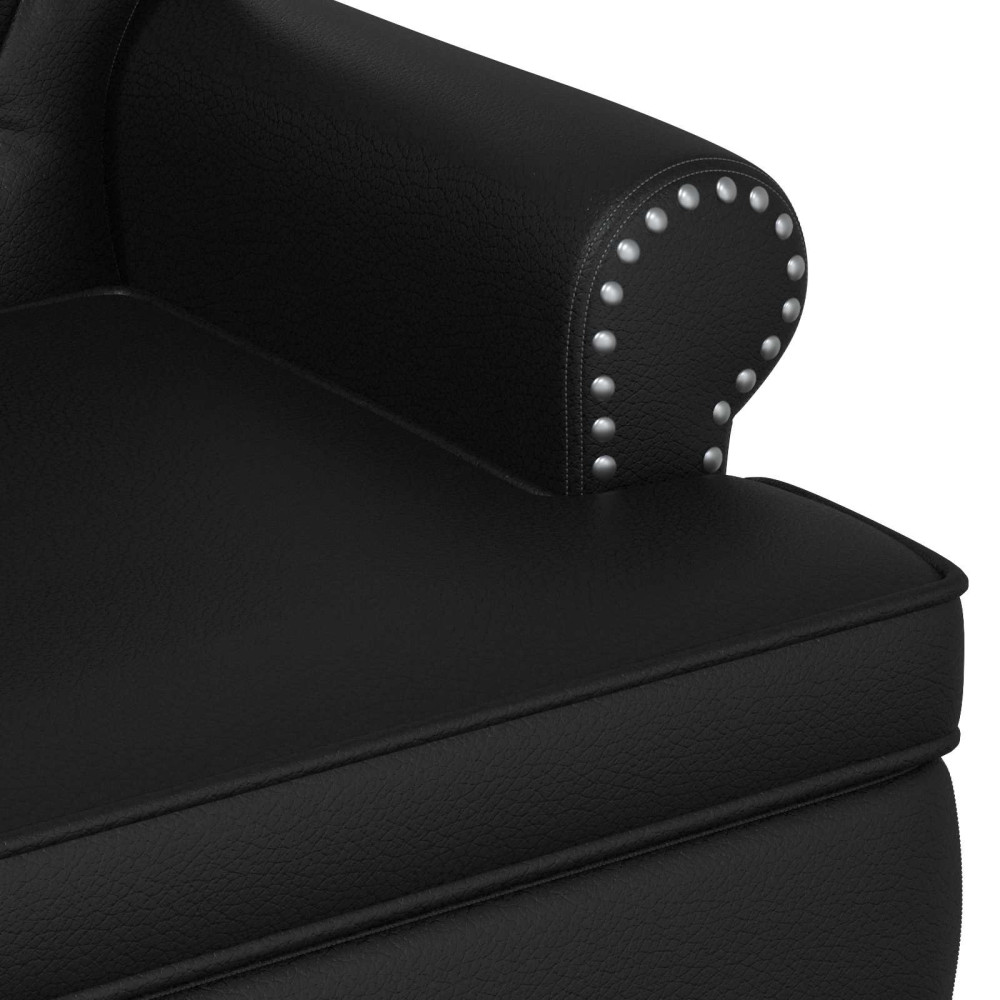 Produktbild för Loveseat med knapprapport Svart 120 x 65 x 77 cm Konstläder