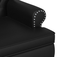 Produktbild för Loveseat med knapprapport Svart 120 x 65 x 77 cm Konstläder