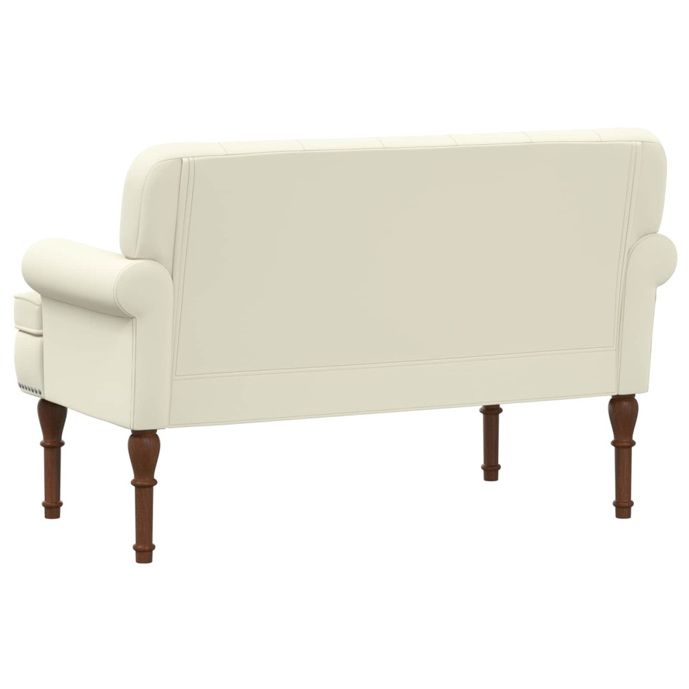 Produktbild för Loveseat med knapprapport Gräddvit 120 x 65 x 77 cm Konstläder