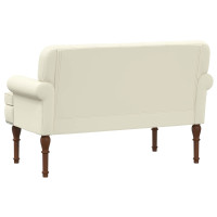 Produktbild för Loveseat med knapprapport Gräddvit 120 x 65 x 77 cm Konstläder