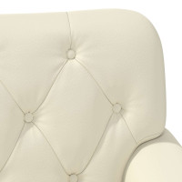 Produktbild för Loveseat med knapprapport Gräddvit 120 x 65 x 77 cm Konstläder