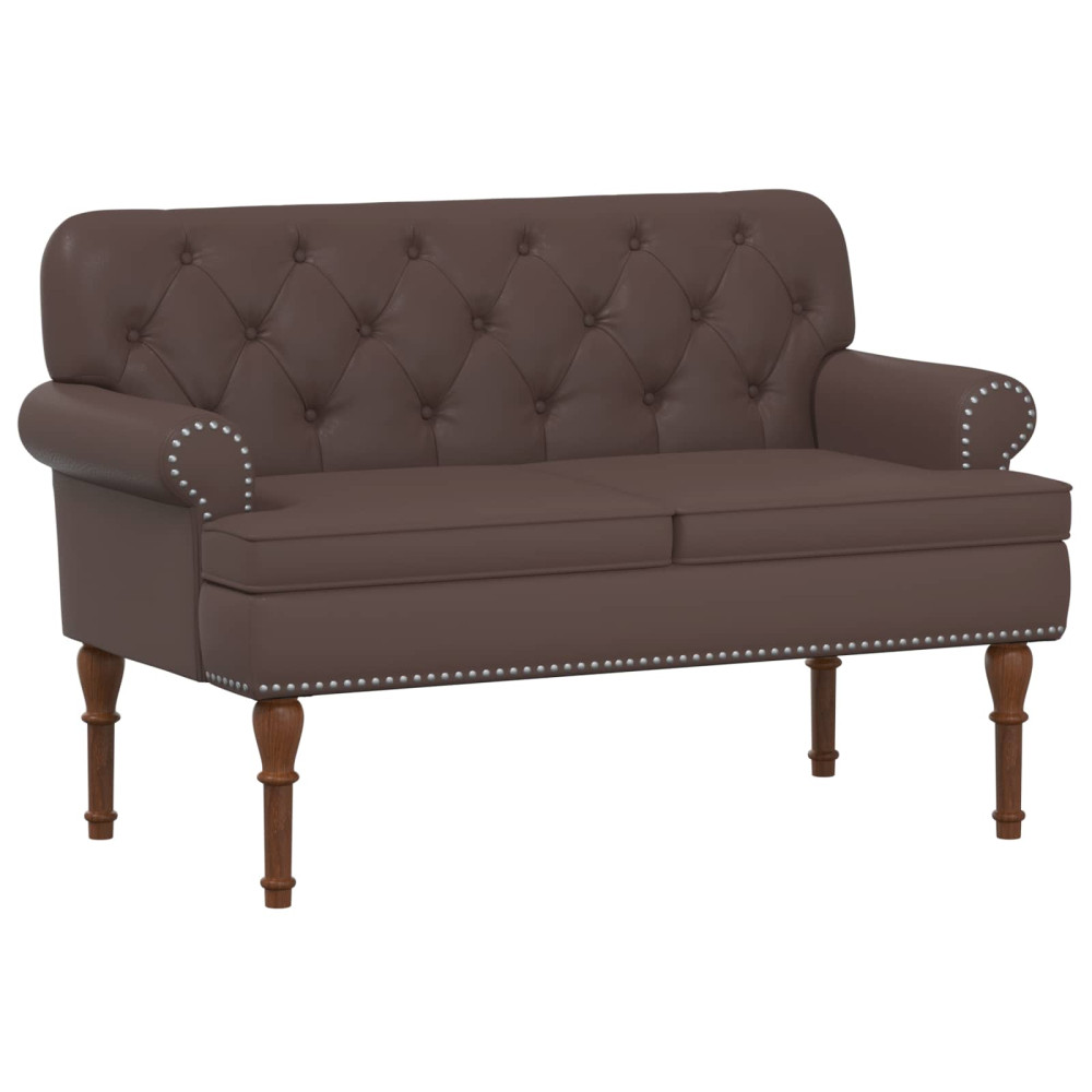 Produktbild för Loveseat med knapprapport Brun 120 x 65 x 77 cm Konstläder