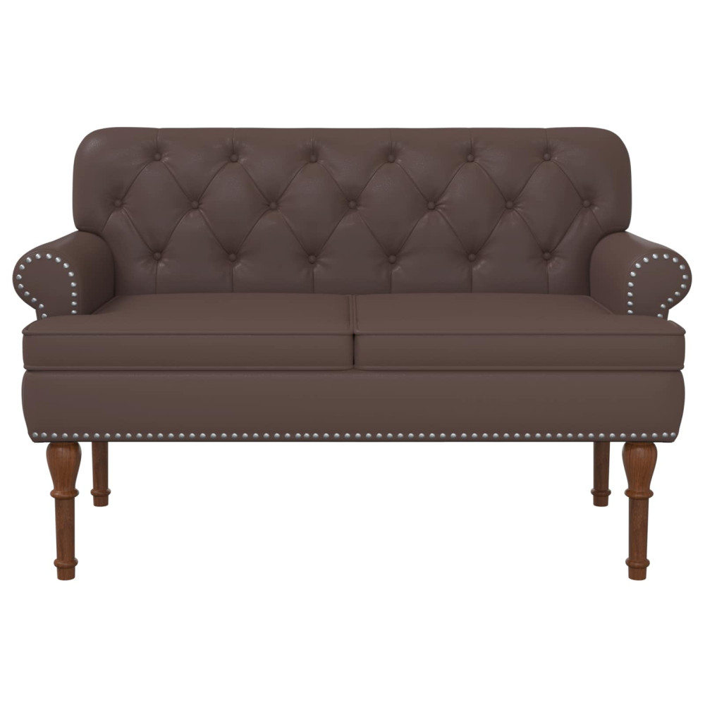 Produktbild för Loveseat med knapprapport Brun 120 x 65 x 77 cm Konstläder