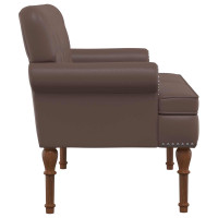 Produktbild för Loveseat med knapprapport Brun 120 x 65 x 77 cm Konstläder