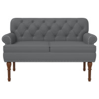 Produktbild för Loveseat med knapprapport Grå 120 x 65 x 77 cm Konstläder