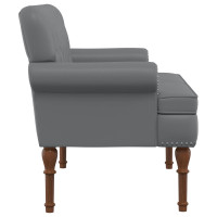 Produktbild för Loveseat med knapprapport Grå 120 x 65 x 77 cm Konstläder