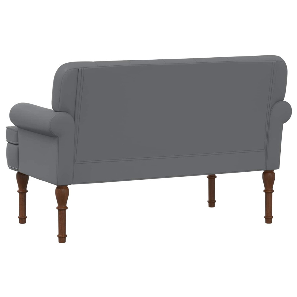 Produktbild för Loveseat med knapprapport Grå 120 x 65 x 77 cm Konstläder
