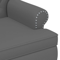 Produktbild för Loveseat med knapprapport Grå 120 x 65 x 77 cm Konstläder