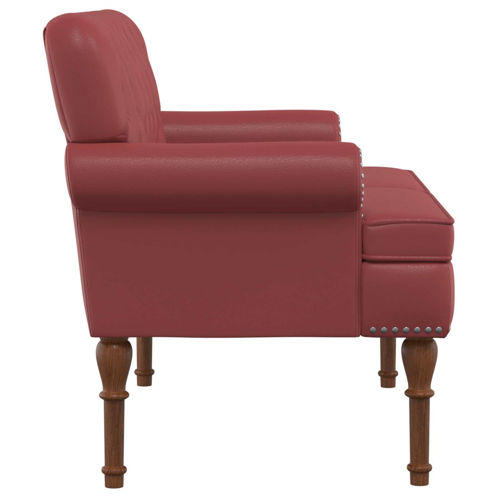 Produktbild för Loveseat med knapprapport Vinröd 120 x 65 x 77 cm Konstläder
