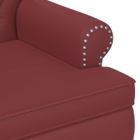 Produktbild för Loveseat med knapprapport Vinröd 120 x 65 x 77 cm Konstläder