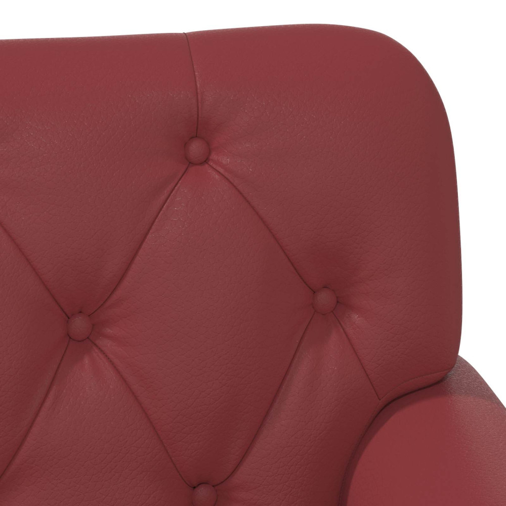 Produktbild för Loveseat med knapprapport Vinröd 120 x 65 x 77 cm Konstläder