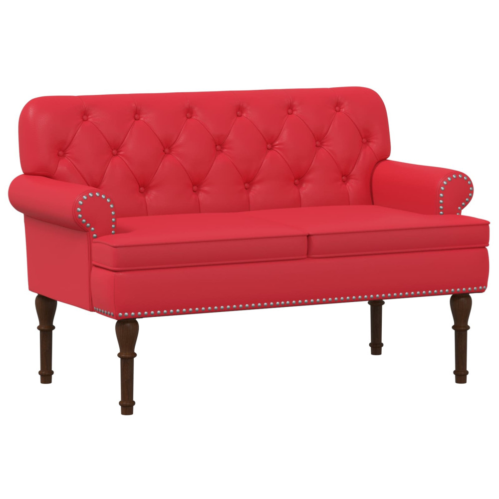 Produktbild för Loveseat med knapprapport Röd 120 x 65 x 77 cm Konstläder