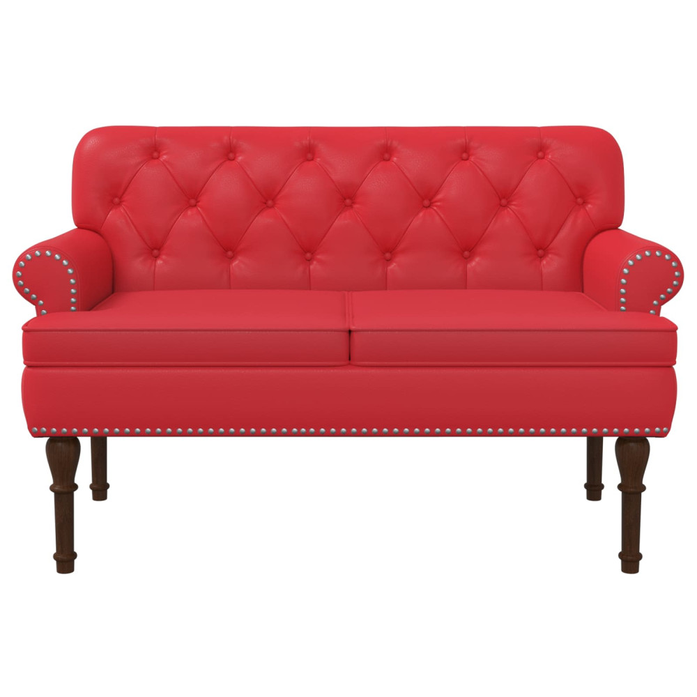 Produktbild för Loveseat med knapprapport Röd 120 x 65 x 77 cm Konstläder