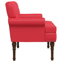 Produktbild för Loveseat med knapprapport Röd 120 x 65 x 77 cm Konstläder