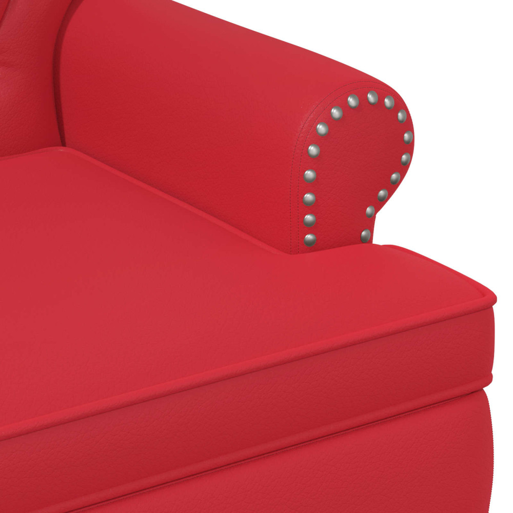Produktbild för Loveseat med knapprapport Röd 120 x 65 x 77 cm Konstläder