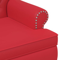 Produktbild för Loveseat med knapprapport Röd 120 x 65 x 77 cm Konstläder