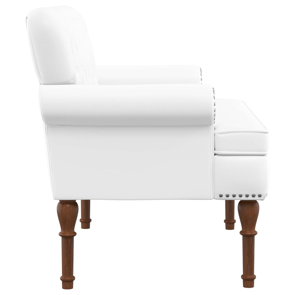 Produktbild för Loveseat med knapprapport Vit 120 x 65 x 77 cm Konstläder