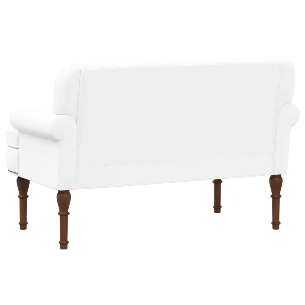 Produktbild för Loveseat med knapprapport Vit 120 x 65 x 77 cm Konstläder