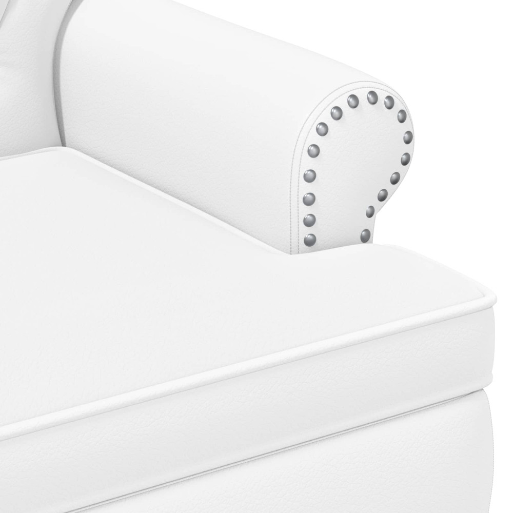 Produktbild för Loveseat med knapprapport Vit 120 x 65 x 77 cm Konstläder