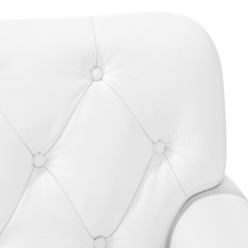 Produktbild för Loveseat med knapprapport Vit 120 x 65 x 77 cm Konstläder