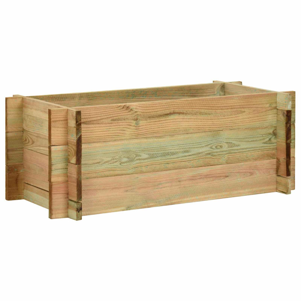 Produktbild för Trädgårdsupphöjd Grönsaksbädd Grön 120 x 80 x 32 cm Massiv furu