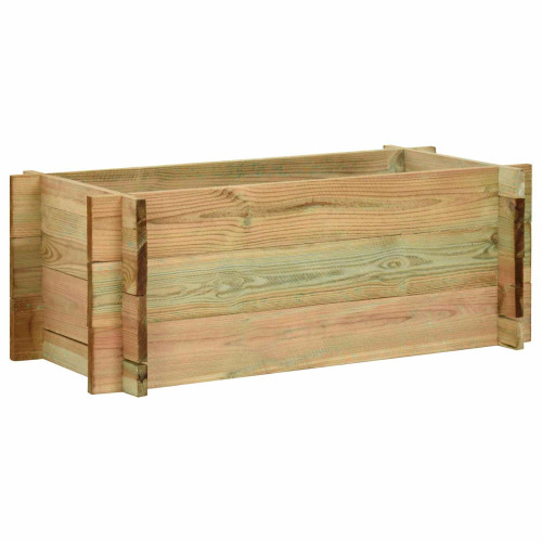 vidaXL Trädgårdsupphöjd Grönsaksbädd Grön 120 x 80 x 32 cm Massiv furu