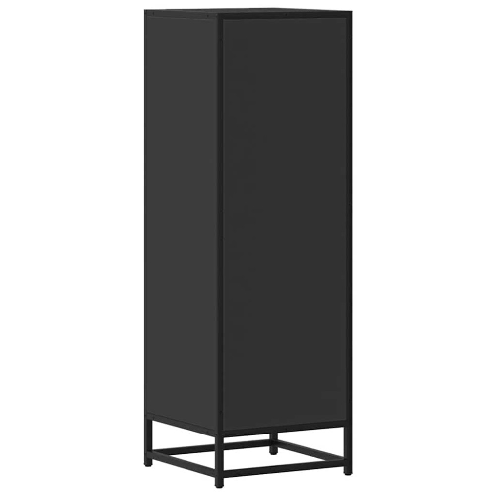 Produktbild för Högskåp svart 35,5x35x106,5 cm konstruerat trä och metall
