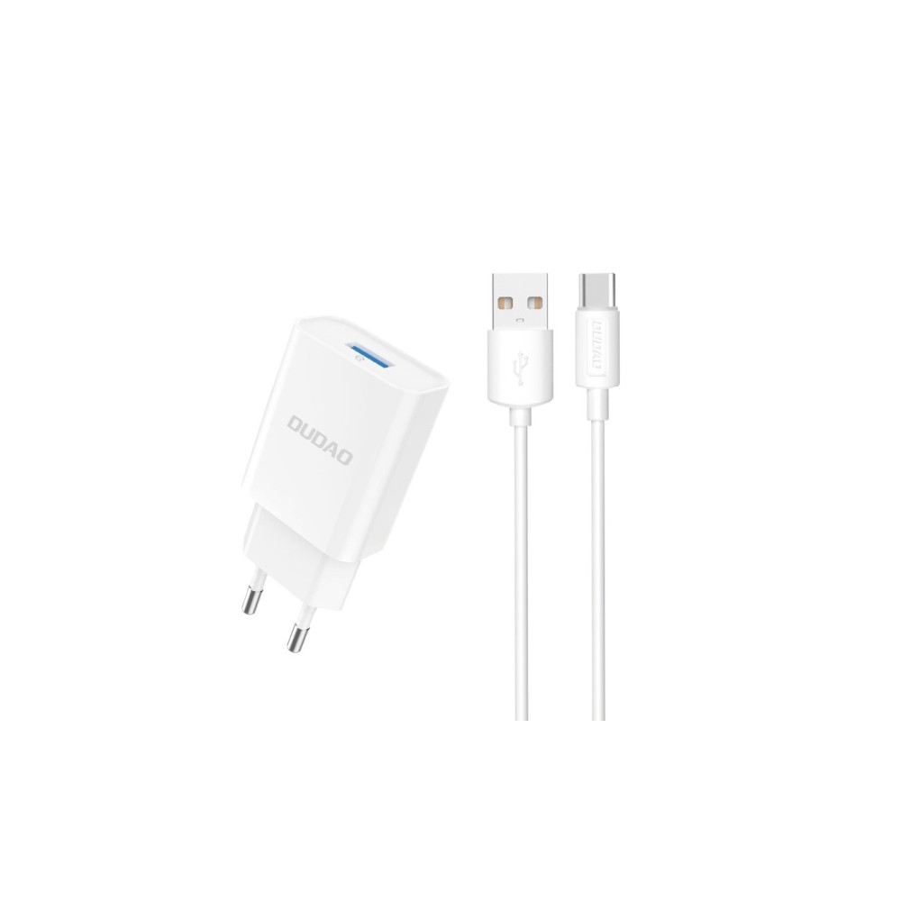 Produktbild för Dudao A4EU-adapter 10W 1xUSB-A (USB-A till USB-C-kabel ingår...