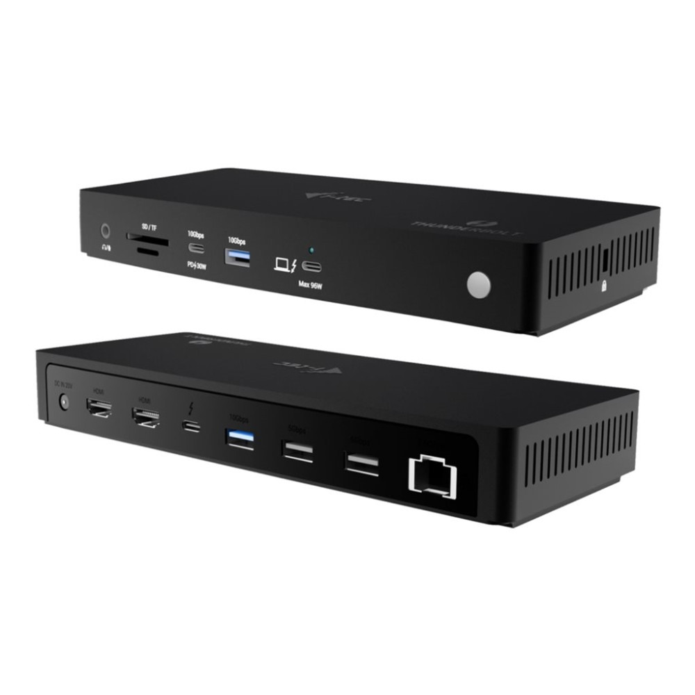 Produktbild för i-Tec - dockningsstation - USB-C / USB4 / Thunderbolt 3 / Thunderbolt 4 / Thunderbolt 5 - 2 x HDMI, Thunderbolt 4 - 1GbE, 2.5GbE