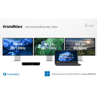 Produktbild för i-Tec - dockningsstation - USB-C / USB4 / Thunderbolt 3 / Thunderbolt 4 / Thunderbolt 5 - 2 x HDMI, Thunderbolt 4 - 1GbE, 2.5GbE
