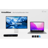 Produktbild för i-Tec - dockningsstation - USB-C / USB4 / Thunderbolt 3 / Thunderbolt 4 / Thunderbolt 5 - 2 x HDMI, Thunderbolt 4 - 1GbE, 2.5GbE