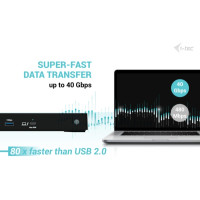 Produktbild för i-Tec - dockningsstation - USB-C / USB4 / Thunderbolt 3 / Thunderbolt 4 / Thunderbolt 5 - 2 x HDMI, Thunderbolt 4 - 1GbE, 2.5GbE