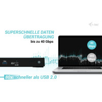 Produktbild för i-Tec - dockningsstation - USB-C / USB4 / Thunderbolt 3 / Thunderbolt 4 / Thunderbolt 5 - 2 x HDMI, Thunderbolt 4 - 1GbE, 2.5GbE