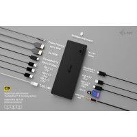 Produktbild för i-Tec - dockningsstation - USB-C / USB4 / Thunderbolt 3 / Thunderbolt 4 / Thunderbolt 5 - 2 x HDMI, Thunderbolt 4 - 1GbE, 2.5GbE