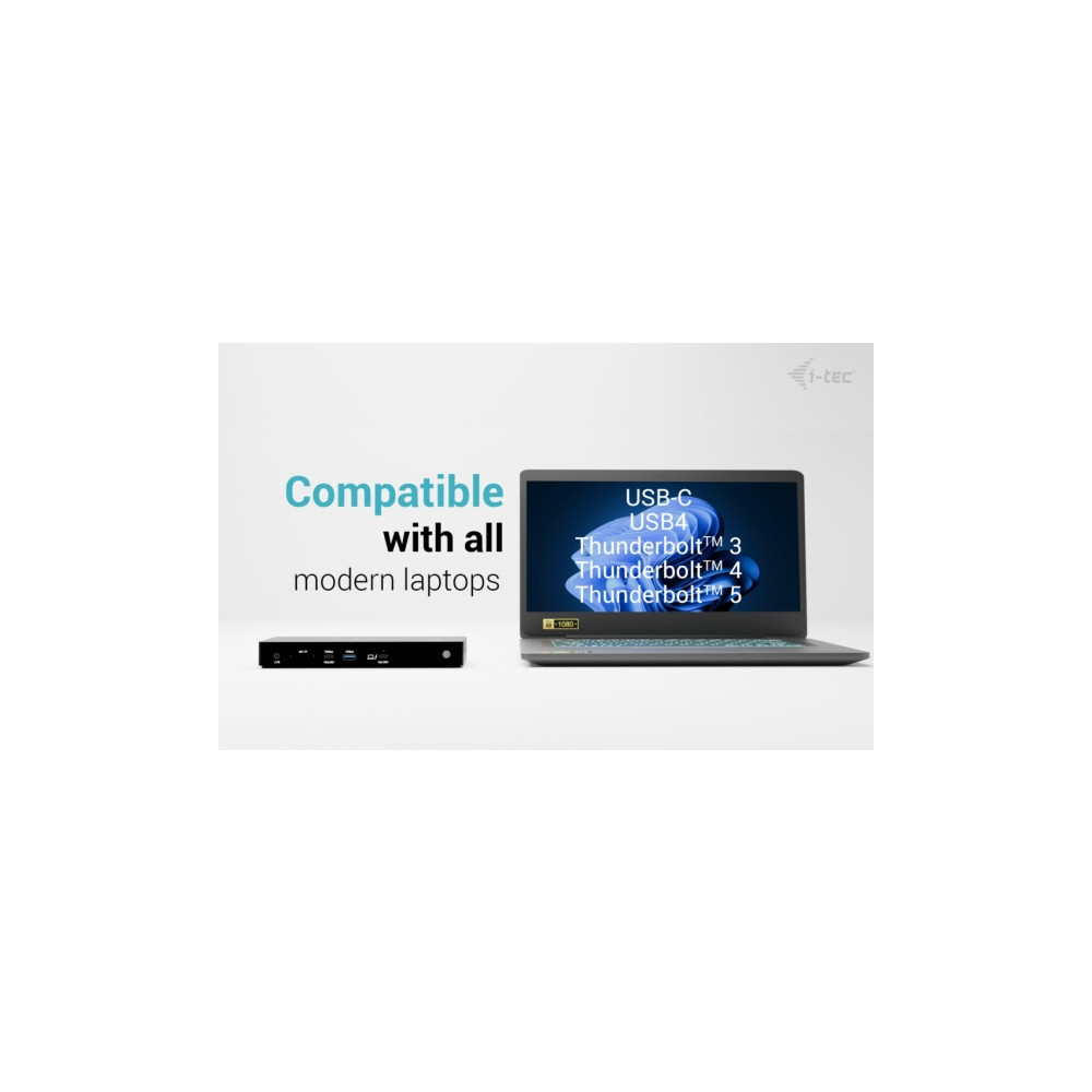 Produktbild för i-Tec - dockningsstation - USB-C / USB4 / Thunderbolt 3 / Thunderbolt 4 / Thunderbolt 5 - 2 x HDMI, Thunderbolt 4 - 1GbE, 2.5GbE