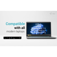 Produktbild för i-Tec - dockningsstation - USB-C / USB4 / Thunderbolt 3 / Thunderbolt 4 / Thunderbolt 5 - 2 x HDMI, Thunderbolt 4 - 1GbE, 2.5GbE