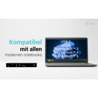 Produktbild för i-Tec - dockningsstation - USB-C / USB4 / Thunderbolt 3 / Thunderbolt 4 / Thunderbolt 5 - 2 x HDMI, Thunderbolt 4 - 1GbE, 2.5GbE