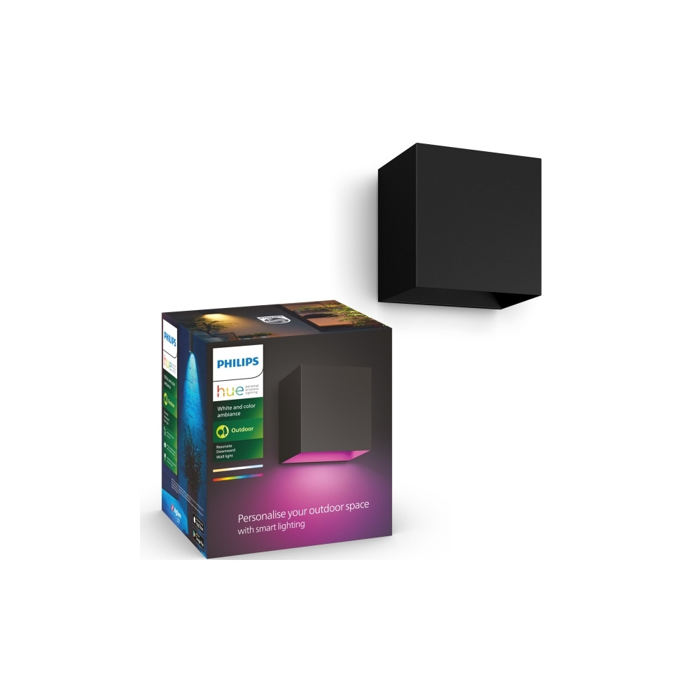 Produktbild för Philips Hue White and Color Ambiance Resonate - vägglampa - LED - 8 W - 2000-6500 K - svart