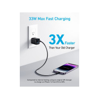 Produktbild för Anker 323 strömadapter - 24 pin USB-C, USB typ A - 33 Watt