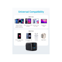 Produktbild för Anker 323 strömadapter - 24 pin USB-C, USB typ A - 33 Watt